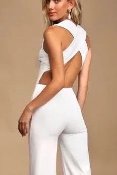 Lulus Thinking Out Loud White Jumpsuit thumbnail 2