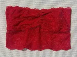 American Eagle Red Lace Bandeau Top thumbnail 1