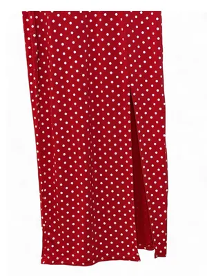 Missguided Women’s Red Sleeveless V-Neck Polka Dot Deep Plunge Slit Maxi Dress 4 thumbnail 7