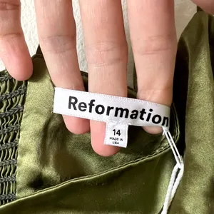reformation Marguerite Silk Dress leaf green size 14 UB thumbnail 8