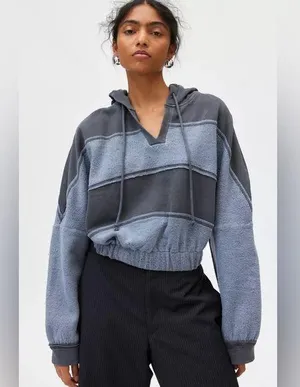 BDG Leanne Cropped Pullover Hoodie Sweatshirt thumbnail 1