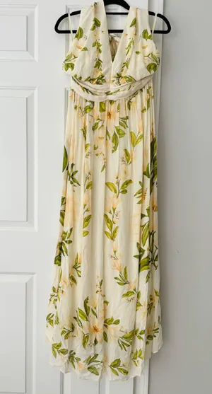 Farm Rio V-Neck Floral Chiffon Maxi Dress, Size S thumbnail 6