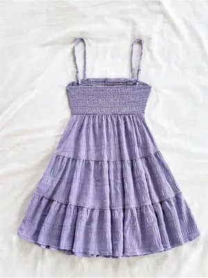 Soleia Lavender Smocked Tiered Sundress BRAND NEW thumbnail 2