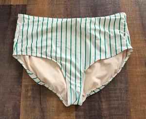 Albion Fit Coast to Coast Emerald Green Stripe High Waisted Swim Bottoms Size XL thumbnail 1