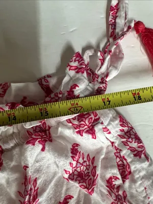 Roller Rabbit x Target side tie beach pull on White Fuchsia Floral Print shorts thumbnail 11