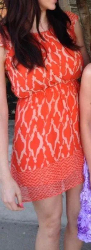 Orange Print Dress thumbnail 1