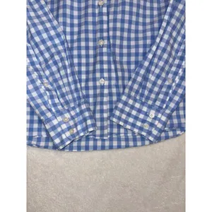 UNTUCKit Aria Blue‎ White Gingham Check Cotton Button Down Shirt Womens Size 6 thumbnail 2