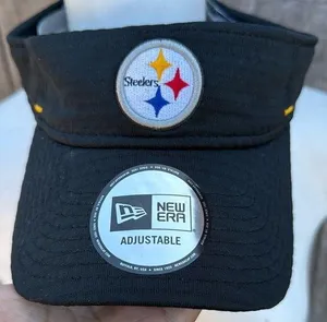 New NFL Pittsburgh Steelers New Era Black Visor with Yellow Accents Fits Most thumbnail 1