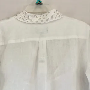 J.Crew Collection White Linen‎ Eyelet Embroidered Button Down Shirt Camisole 6 thumbnail 4