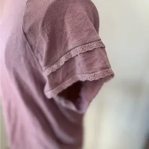 American Eagle Soft & Sexy Lace Trim Short Sleeve Tee Top S Purple thumbnail 13