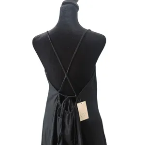 Coquette‎ Balletcore Strappy Backless Skater Mini Dress Womens M Black NEW thumbnail 3