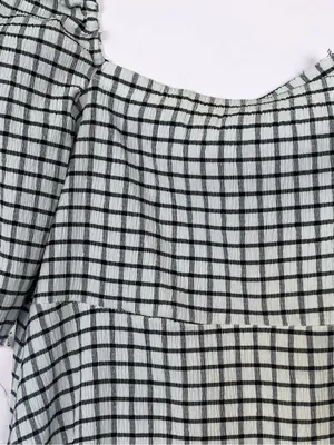 Zara Black and White Checkered Mini Dress - Size Medium thumbnail 5