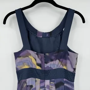 MAXandCLEO 100% Silk Maxi Dress Size 4 Purple Watercolor Sleeveless Summer Party thumbnail 5