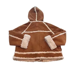 Free‎ People Vegan Leather Shearling Hooded Jacket Small Bohemian Western Winter thumbnail 7