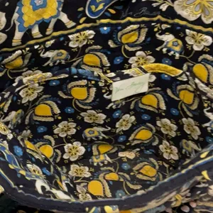 Vera Bradley Ellie Blue Tote Bag Purse Vintage, Blue Yellow White Paisley thumbnail 5