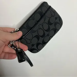 Coach wristlet black‎ gray small thumbnail 2