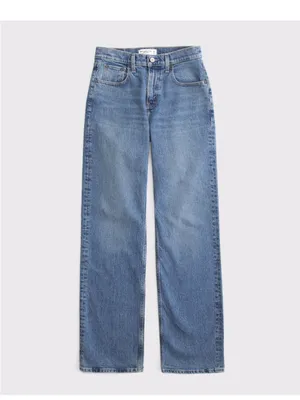 Abercrombie & Fitch The 90s Relaxed Jean High Rise Size 26R in Distressed Medium thumbnail 7