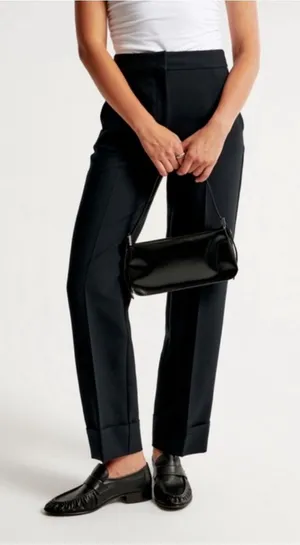Abercrombie & Fitch High Rise Cuffed Tailored Straight Pants Size 28 Short thumbnail 1