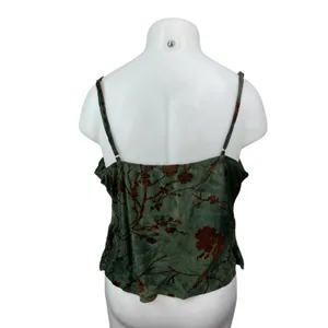 Cider Women's Green Tie Dye Floral Cowl Neck Sleeveless Cami Camisole Tank 4XL thumbnail 4
