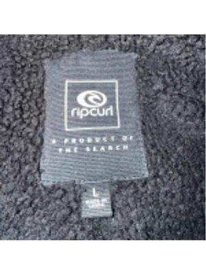 Rip Curl Penny fleece long jacket black gray toggle buttons hooded whimsigoth L thumbnail 8
