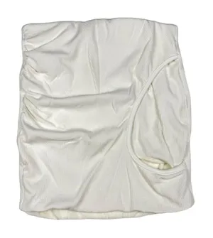 White Fox Mini Skirt with Cut Out in White thumbnail 1