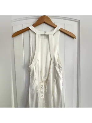 NWT For Love and Lemons Lucy White Satin Open Back Mini Dress size M thumbnail 11