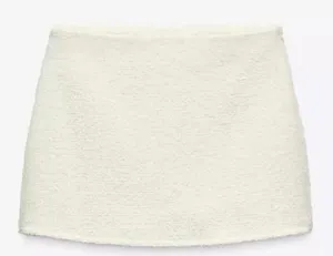 ZARA 2025 Collection Boucle Ecru Skort M 8-10 NWT thumbnail 1