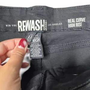 Rewash Real Curve High Rise Distressed Black Jeans Size 11 Soft Grunge thumbnail 7
