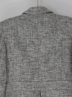 Talbots Tweed Blazer Size 10 Gray Textured Tailored Jacket Preppy Old Money thumbnail 10