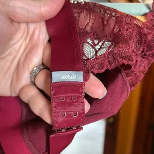Aerie Lace Bralette in Burgundy Size Medium thumbnail 3