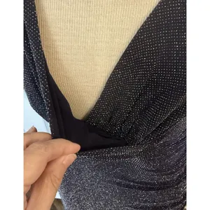 Lauren‎ Ralph Lauren Cocktail Dress Sz 10 Navy Metallic Ruched Wedding Holiday thumbnail 7
