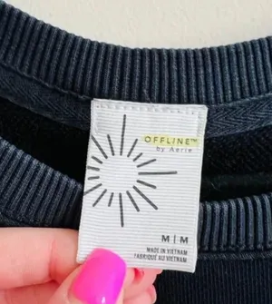 Aerie Offline Black Crewneck thumbnail 2