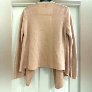 Women’s Eileen Fisher Organic Linen Blend Knit Draped Front Cardigan Sweater S thumbnail 5