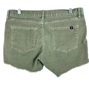 Gap Women's Size 10 Corduroy Shorts Olive Green Raw‎ Hem Casual Summer Essential thumbnail 2