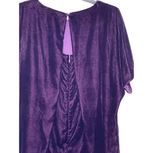 Lauren Ralph Lauren Women Shift Dress Velvet Short Sleeve Keyhole Purple Size 4 thumbnail 11