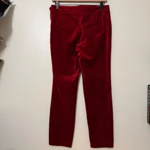 Anthropologie The Essential Slim Velvet Pants Red Side Zip Trousers Size 4‎ thumbnail 5