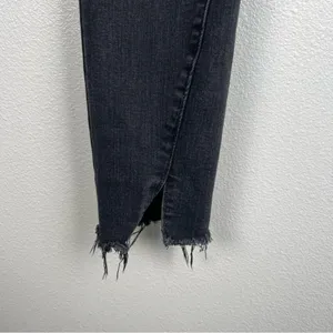 Paige Skinny‎ Jeans Black Raw Hem Sz 26 thumbnail 5