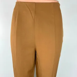 Lulus Brown High-Rise Split Hem Flare Leg Side Zip Trouser Dress Pants Size M thumbnail 4