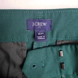J.‎ Crew Womens Forest Green Pleated Belted Tapered Trousers Pants CB419 Size 8P thumbnail 3