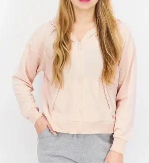 Kensie Sportswear Fit Hooded Long Sleeves Sweatshirt Pink Blush Casual Size M thumbnail 1