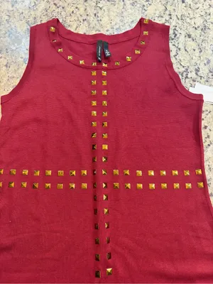 new directions Burgindy Stud-Accent Mini Dress thumbnail 3