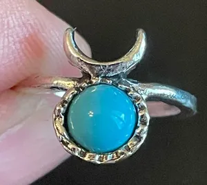 The Moon Turquoise stone moon ring size 4 thumbnail 4