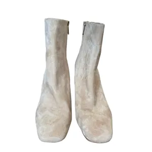 Sam Edelman Fawn Square Toe High Heel Booties Sz 11 Warm‎ Oat Suede Chic thumbnail 2