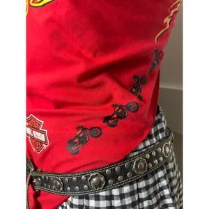 2004 Harley Davidson Lady Rider Bandana Red Tribal Motorcycle Y2K Biker Scarf thumbnail 2