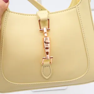 Unbranded Shoulder Bag Womens OS Hobo Piston Lock Pastel Yellow Minimalist EX thumbnail 2