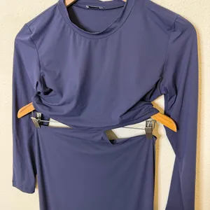 CHAM The Cher Long Sleeve Cut‎ Out Dress Navy Womens Size XS / S thumbnail 6