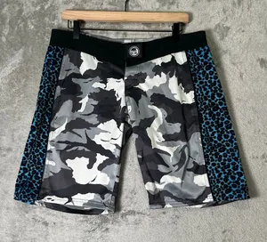 Vintage Y2k Camo Leopard Board Shorts Size 12 Brown Green Patchwork Tomboy Chic thumbnail 1