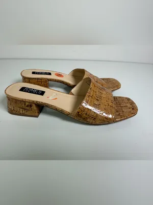 Jones New York Women’s Unis Faux Cork Square Toe Block Heel Sandal Sz 9.5 NEW thumbnail 3