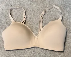 Aerie Nude Lace Trim Lightly Lined Wireless Bra Size 36 DD thumbnail 1