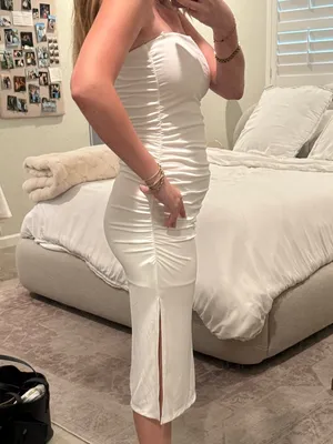 Bershka Strapless Midi Dress thumbnail 2